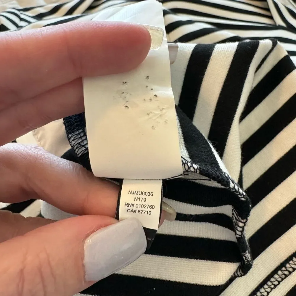 Kate Spade Broome Street Black White Stripe Ponte Knit Dress Size XS